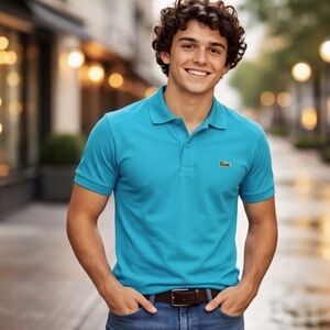 Lacoste Men's Bright Aqua Pique Polo